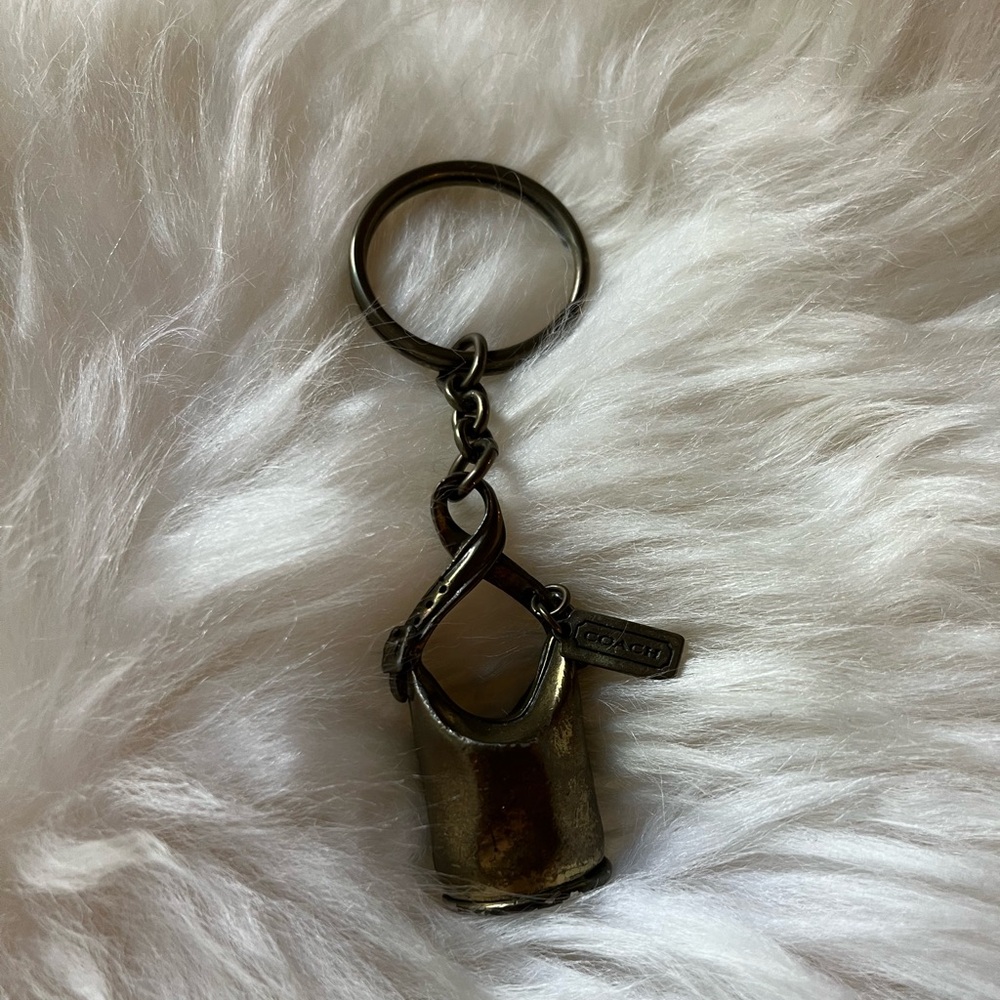 Vintage COACH duffle sac keychain.